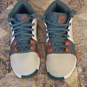 Teal and Orange Athletic Sneakers